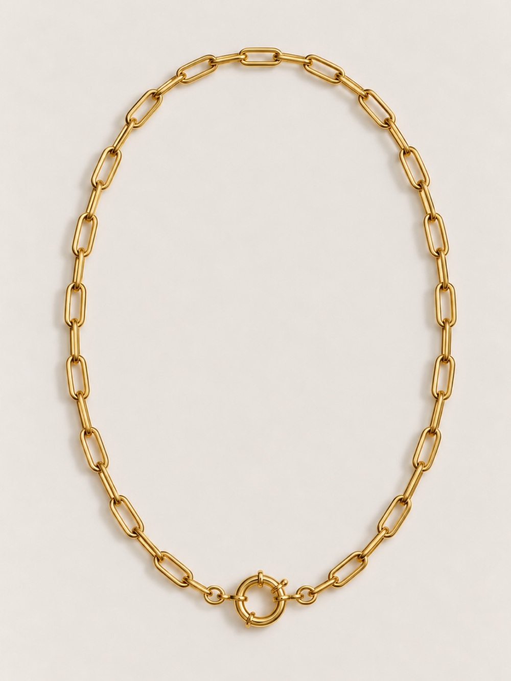 New! 14K Gold Plated Paperclip Chain Necklace NWOT 5011